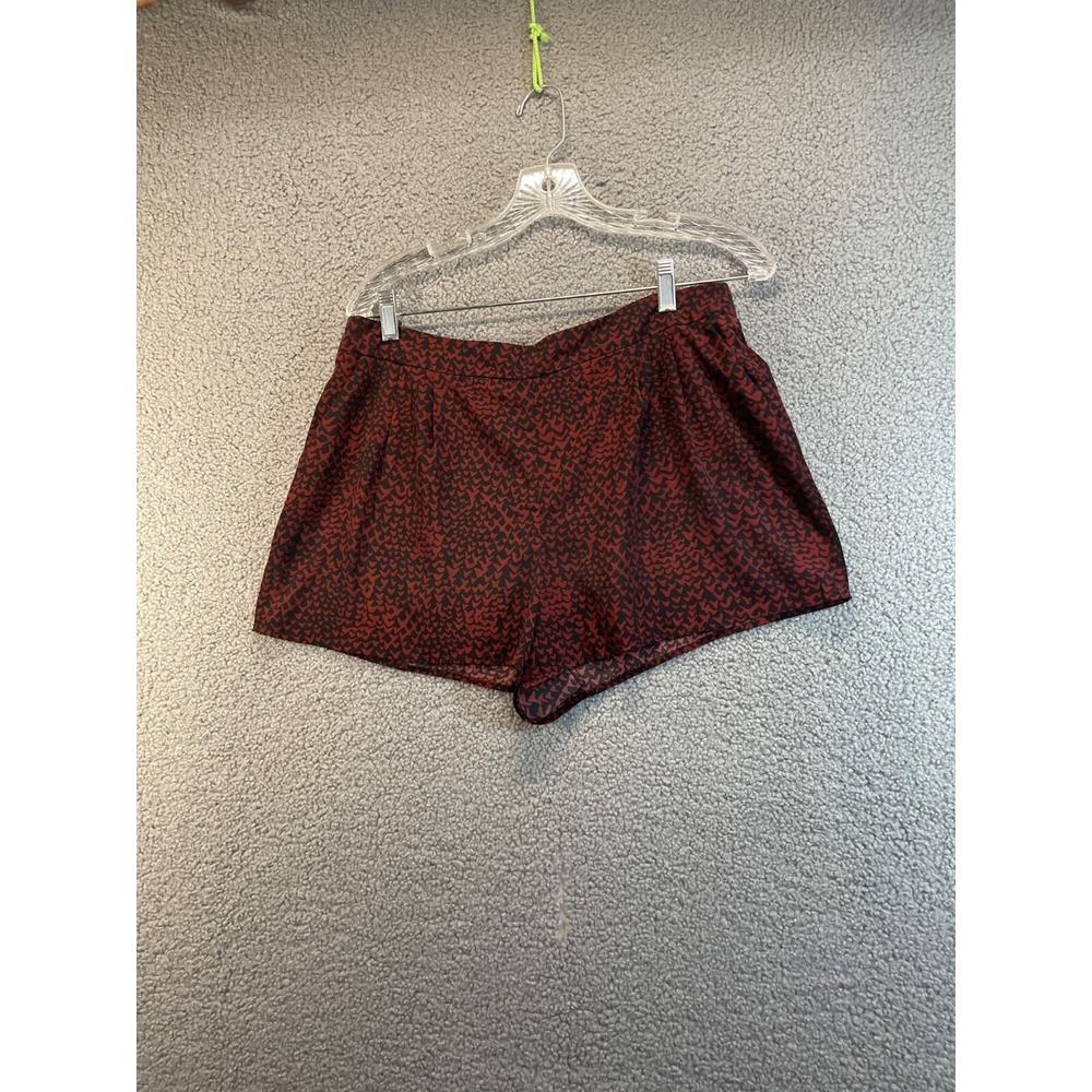 FOREVER 21 Womens Size Large High Rise Pull On Red Print Shorts